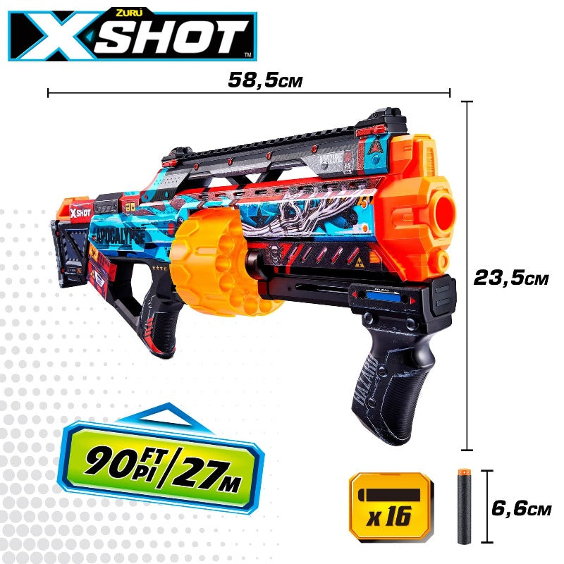 fucile giocattolo X-Shot Skins Last Stand, Blaster Serigrafati con dardi in schiuma