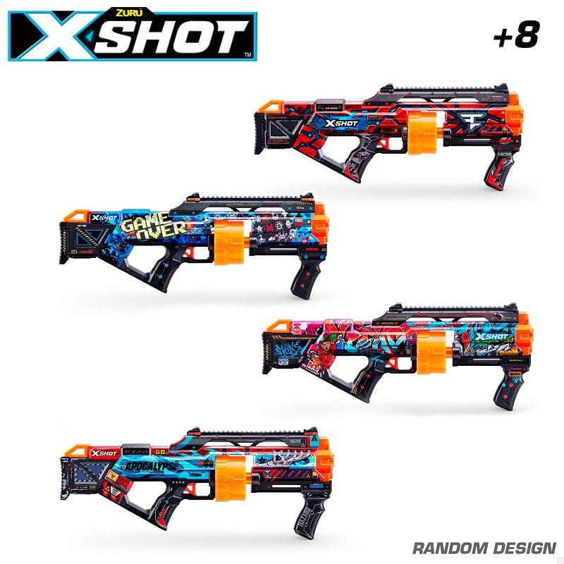 fucile giocattolo X-Shot Skins Last Stand, Blaster Serigrafati con dardi in schiuma