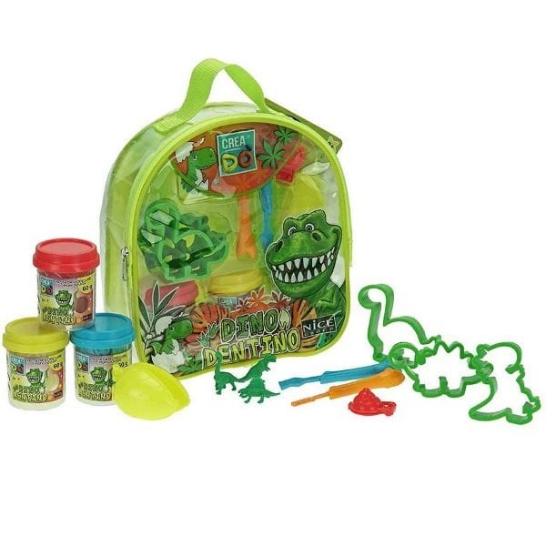 Plastilina Nice- Zainetto con Pasta Modellabile e Accessori a Tema Dinosauri