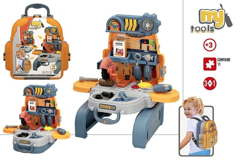 Professioni e ruoli per giocare Playset Zaino con Attrezzi da Lavoro Giocattolo